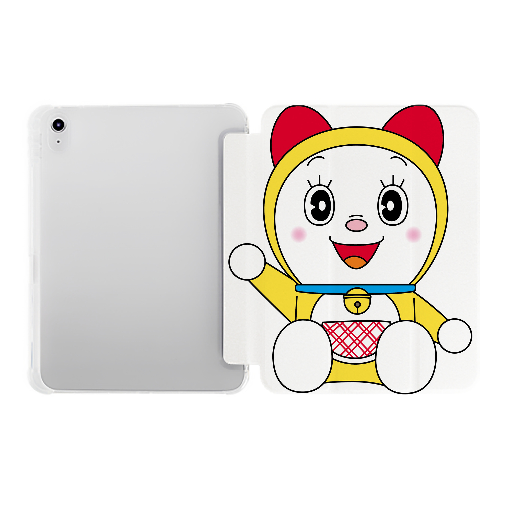 （画像用） ドラえもん ドラミ Doraemon Dorami IPad ケース ペン収納付き 三つ折りスタンド PUレザー×シリコン 対応機種9.5/10.5/10.9インチ